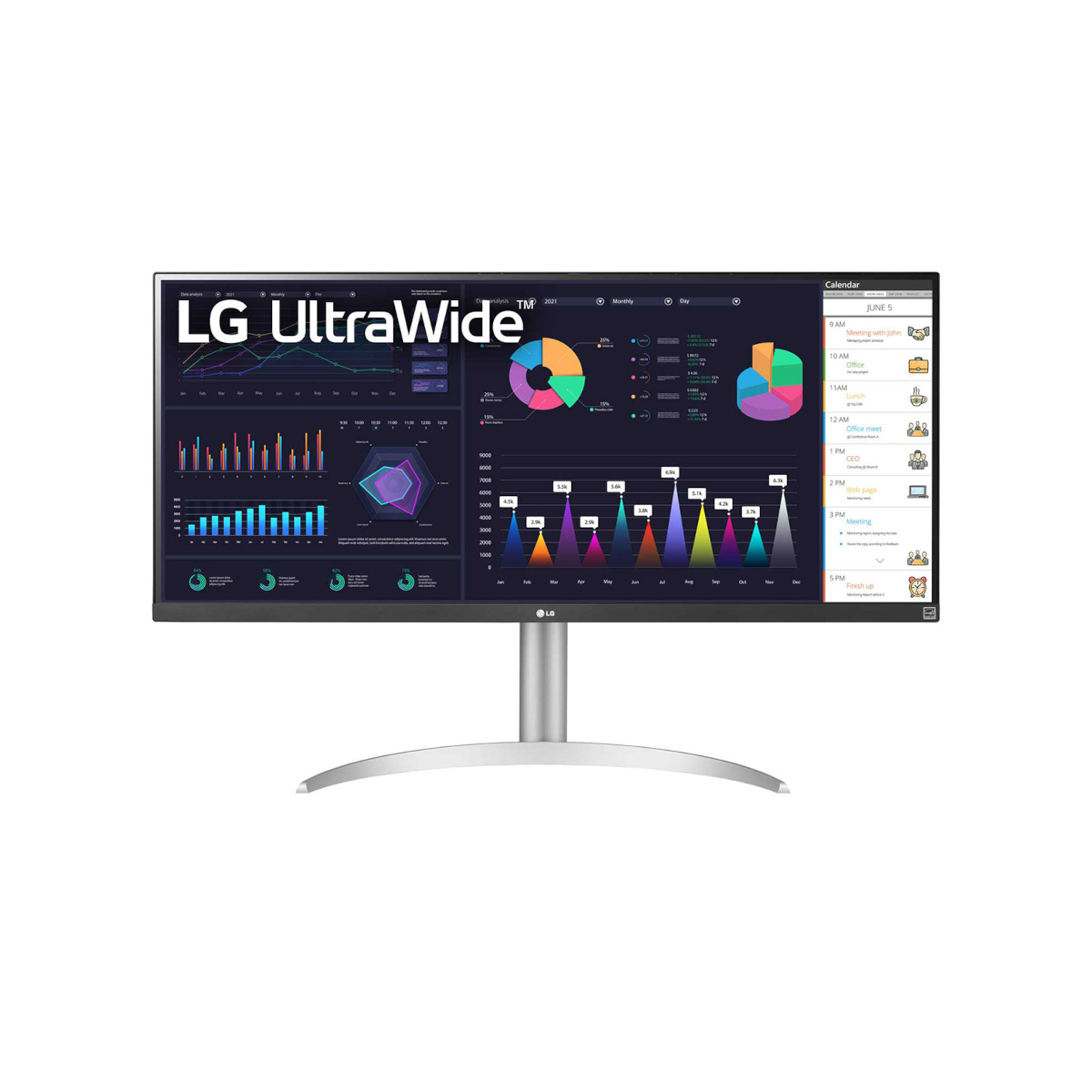Bild von LG 34WQ650-W Office Monitor - FHD, 100 Hz 400nits, 21:9 UltraWide, USB-C, Höhenverstellbar