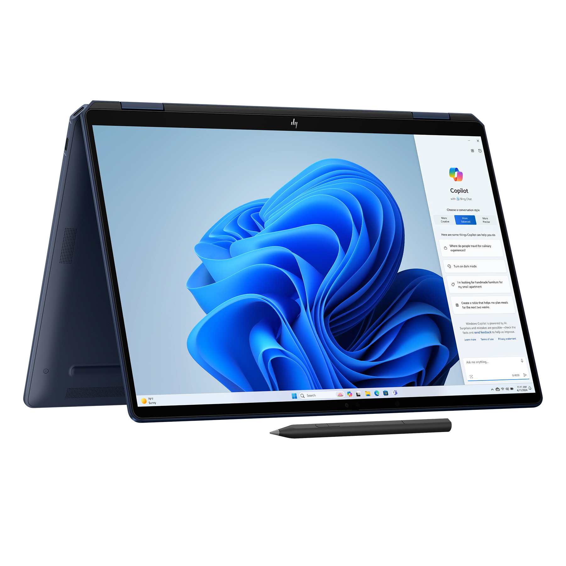 Bild von HP OmniBook Ultra Flip 14-fh0172ng inkl. HDMI Adapter & Pen 14" 2.8k OLED Touch 120Hz, Intel Core Ultra 7 256V, 16GB RAM, 2TB SSD, Windows 11