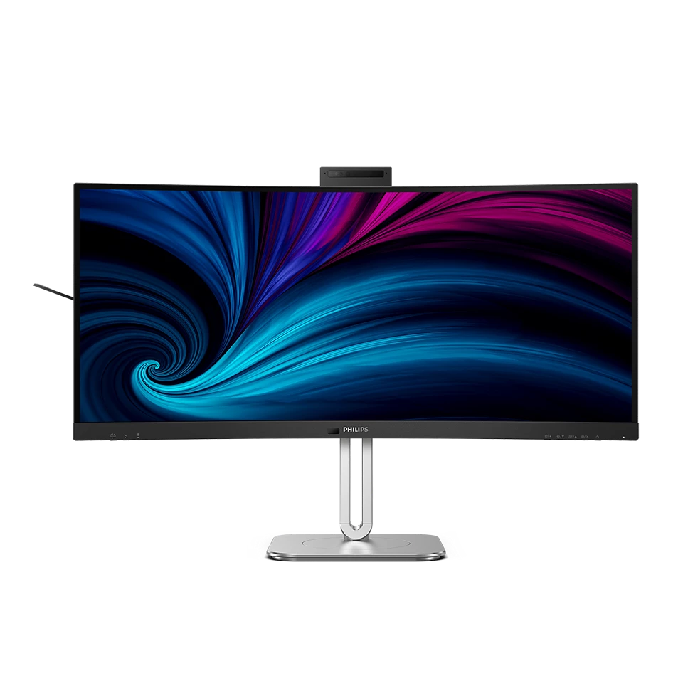 Bild von Philips 34B2U6603CH 34 Zoll WQHD Curved Monitor, höhenverstellbar, Lautsprecher, 5 MP Webcam, Noise Cancellation, HDR400 (3440x1440, 120 Hz, 2x HDMI
