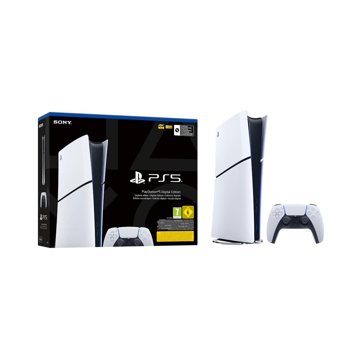 Bild von Sony PlayStation 5 Digital Konsole (Slim) - ohne Laufwerk, 825GB SSD-Speicher, schlankes Design, inkl. 1x DualSense Wireless Controller