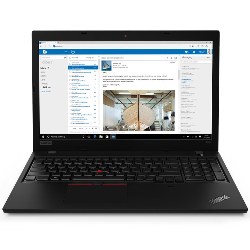 Bild von Lenovo ThinkPad L590 i5 (8. Generation), 16 GB, 512 GB SSD, 15,6" Full HD, UHD Graphics 620, Win 11 Pro