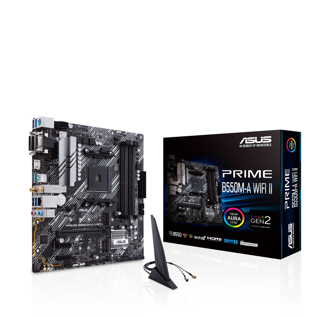 Bild von ASUS Prime B550M-A WIFI II Mainboard Sockel AM4