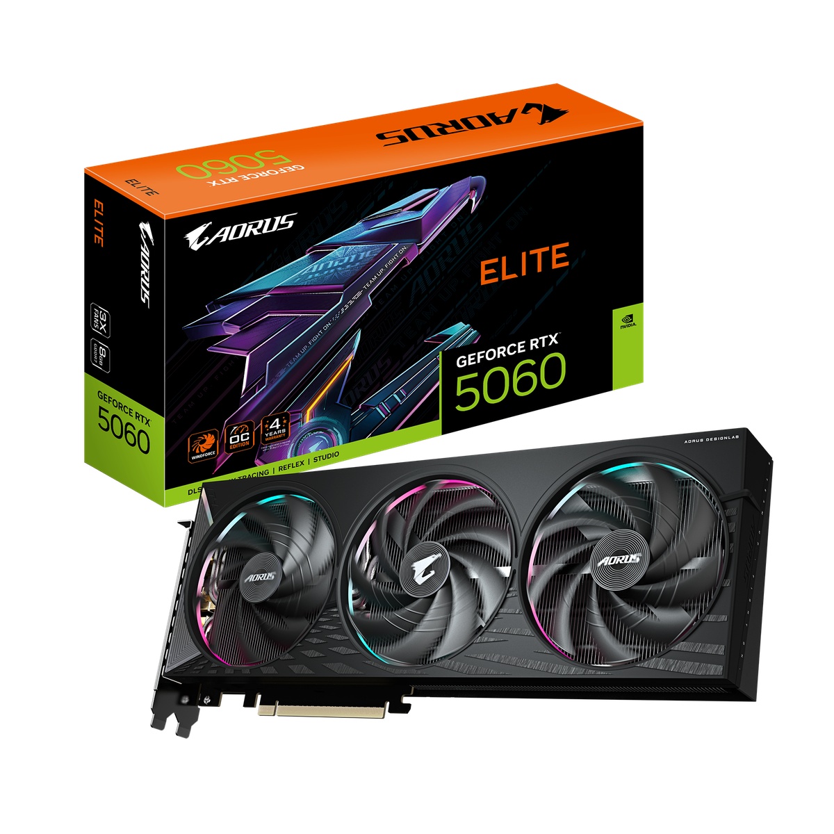 Bild von Gigabyte AORUS GeForce RTX 5060 ELITE 8G Grafikkarte