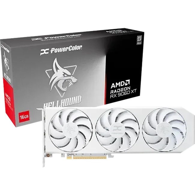 Bild von Powercolor RX 9060XT Hellhound Spectral White OC 16GB