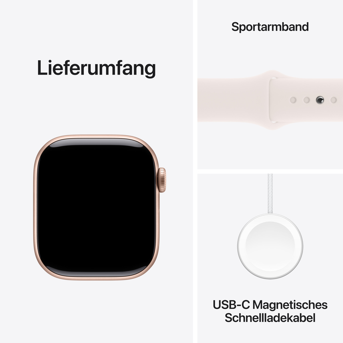 Bild von Apple Watch S10 Roségold Aluminium Sport Band Blassrosa B-Ware