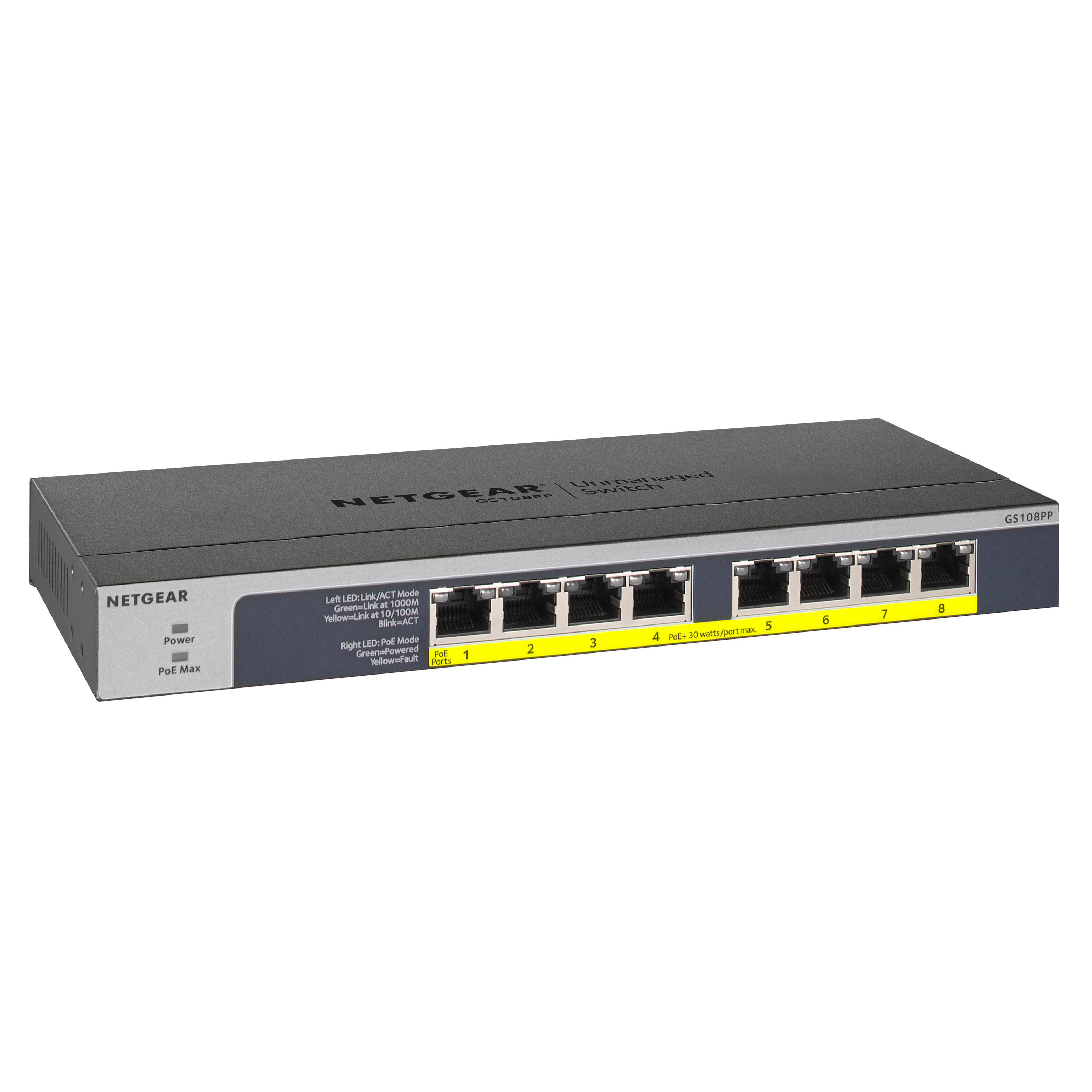 Bild von NETGEAR GS108PP Unmanaged Switch