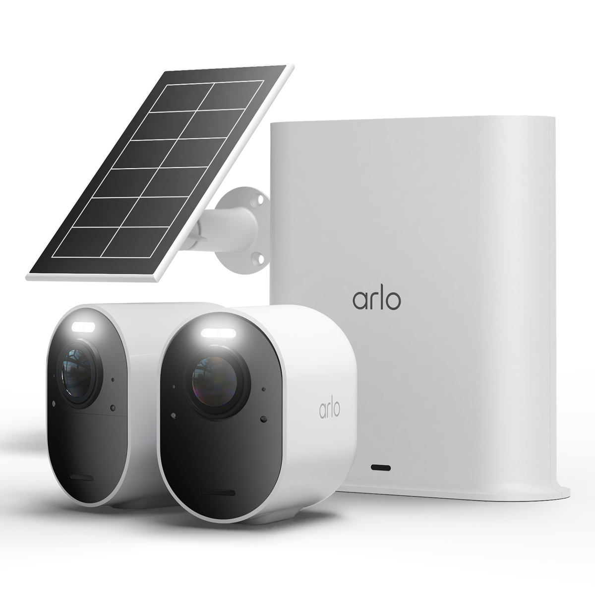 Bild von Arlo Ultra 3 Kamera Weiß 2er Set inkl. Smart Hub und Solarpanel