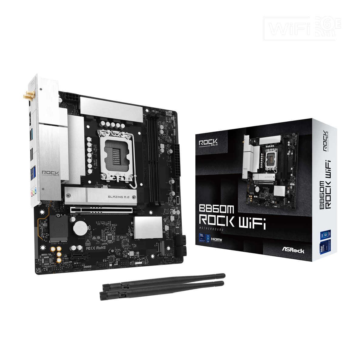 Bild von ASRock B860M Rock WiFi Mainboard Sockel 1851