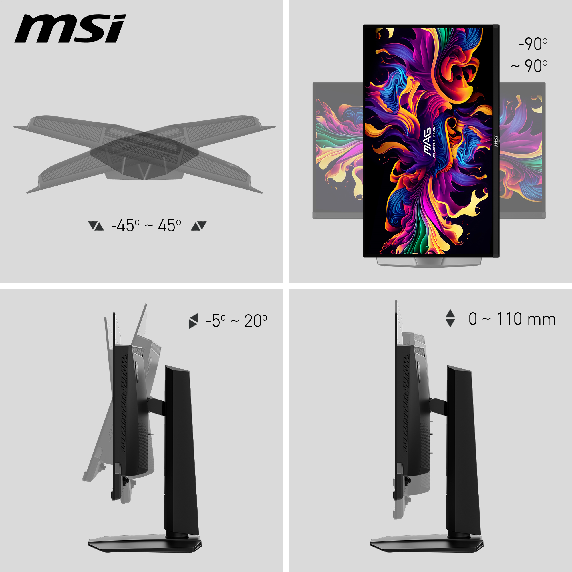 Bild von MSI MAG 271QPXDE QD-OLED E2 Gaming Monitor - 240Hz, 0,03ms GTG MSI OLED Care 2.0, HDMI 2.1 mit 48Gbps Bandbreite, 120Hz , VRR und ALLM Unterstützung
