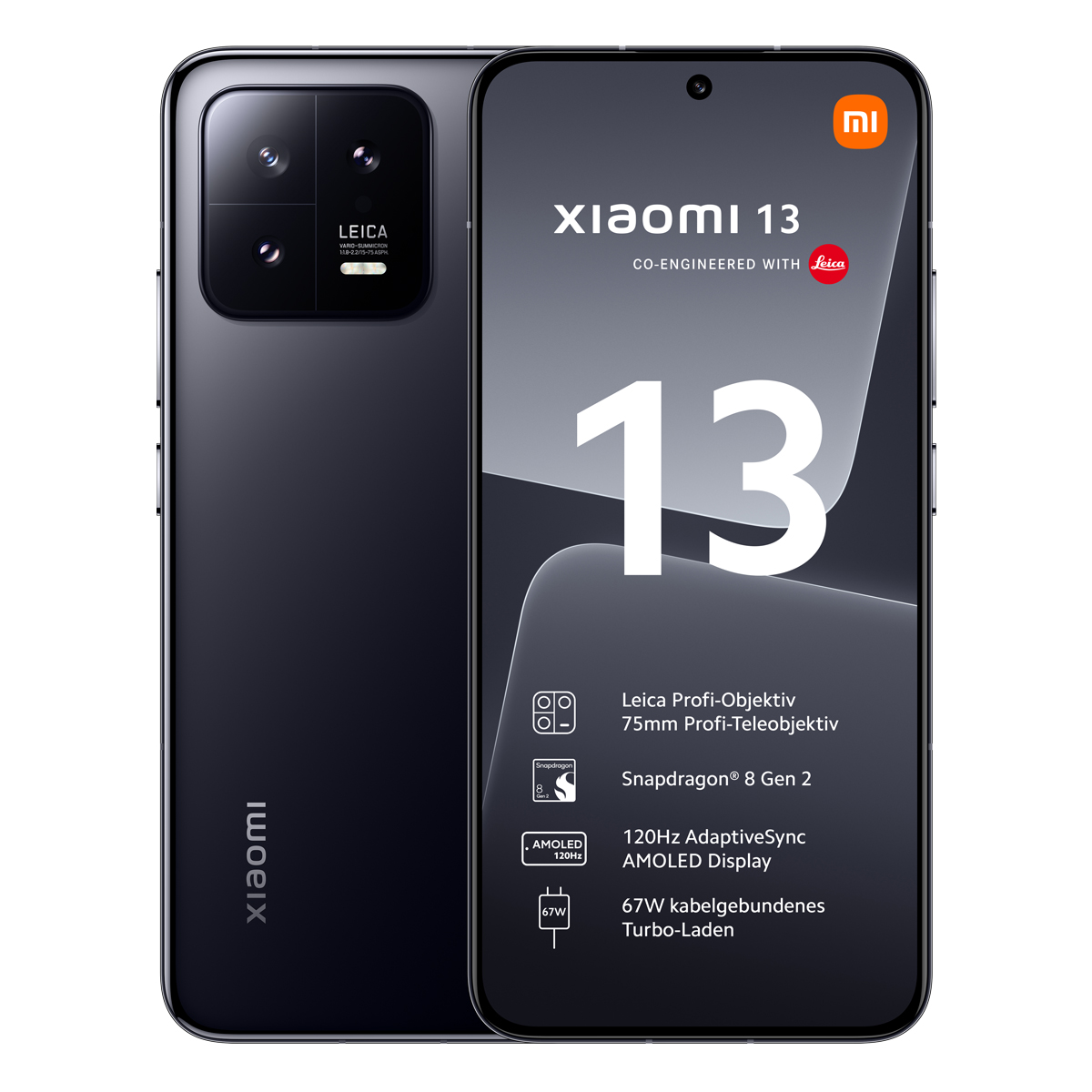 Bild von Xiaomi 13 5G 8+256GB Black 16,15cm (6,36") AMOLED Display, Android 13, 50MP Triple-Kamera