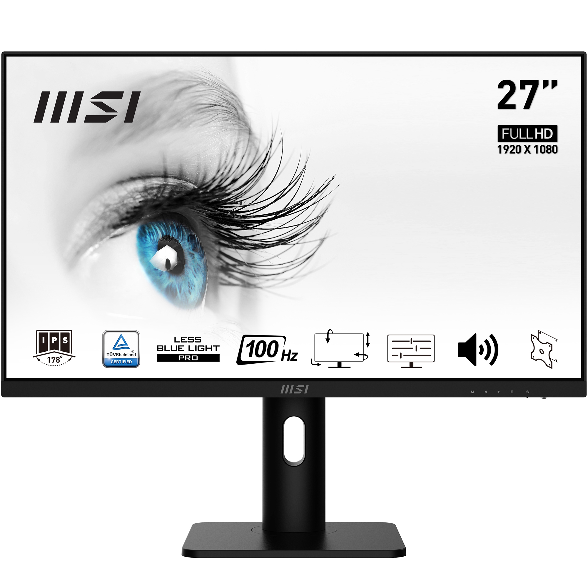 Bild von MSI PRO MP273APDE Office Monitor - IPS, 100Hz, DP, HDMI Pivot, Höhenverstellung