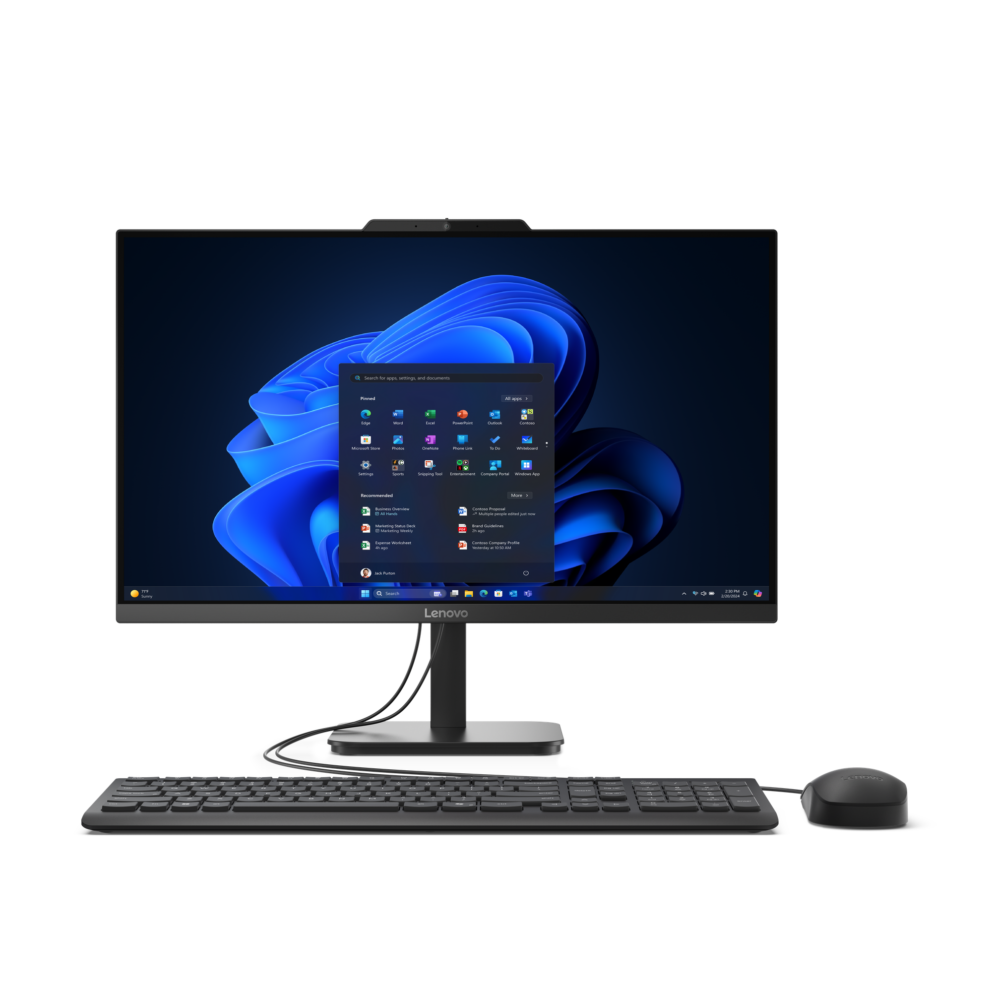 Bild von Lenovo ThinkCentre V100 AiO 13BE000CGE - 60,5cm (23,8") FHD-Display - N100, 8GB RAM, 256GB SSD, UHD Grafik, W11Pro