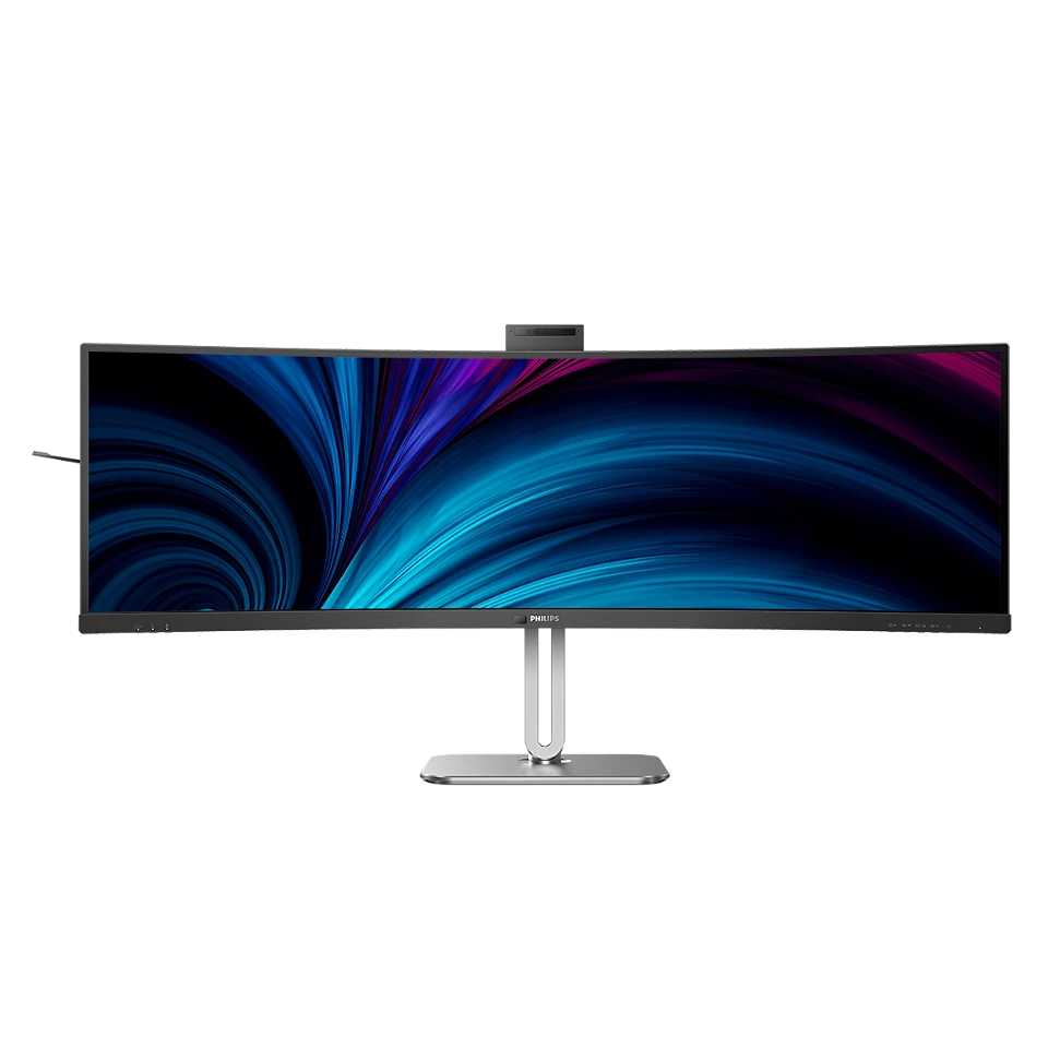 Bild von Philips 49B2U6903CH 49 Zoll DQHD Curved Monitor, Webcam, Mikrofon, RJ45, höhenverstellbar (5120x1440, HDMI, DisplayPort, USB-C, USB Hub) schwarz