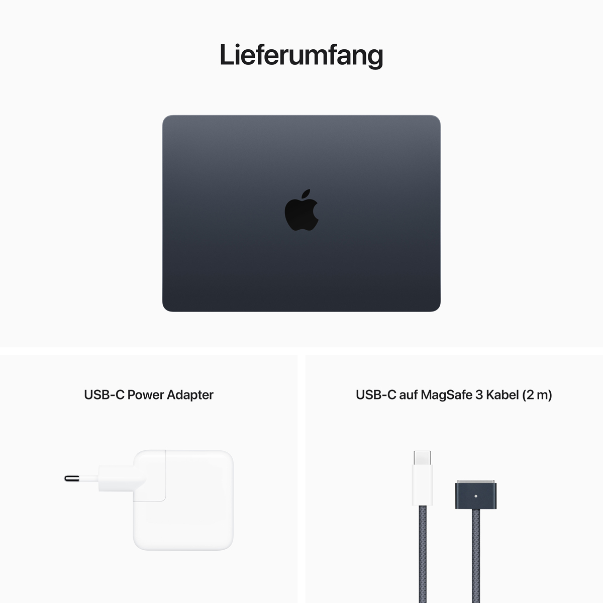 Bild von Apple MacBook Air MC7X4D/A Mitternacht Apple M2 Chip mit 8-Core CPU, 8-Core GPU, 16GB RAM, 256GB SSD