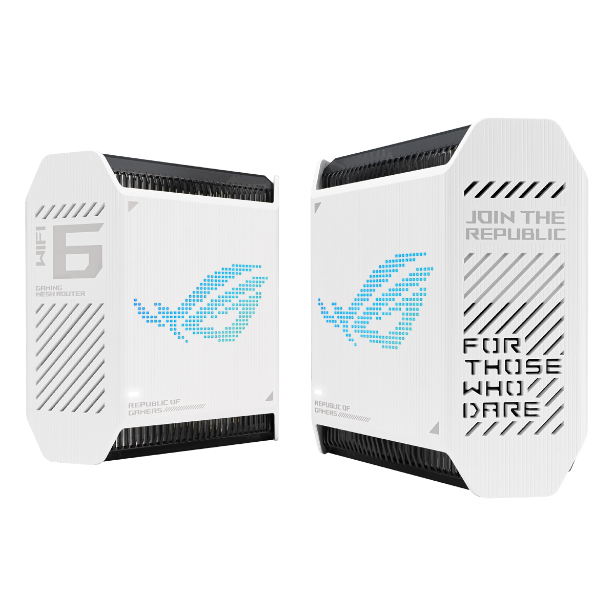 Bild von ASUS ROG Rapture GT6 WiFi 6 Mesh System Weiß 1x Router + 1x Satellit, AX10000 Tri-Band, 3x Gigabit LAN (pro Einheit)