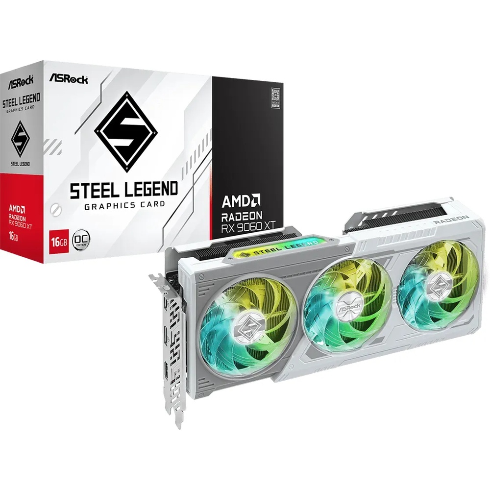 Bild von ASRock Radeon RX 9060 XT 16GB Steel Legend OC Grafikkarte