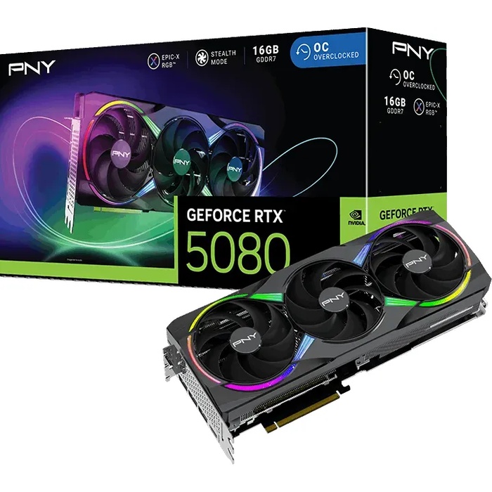 Bild von PNY GeForce RTX 5080 ARGB Epic-X RGB Overclocked Triple Fan