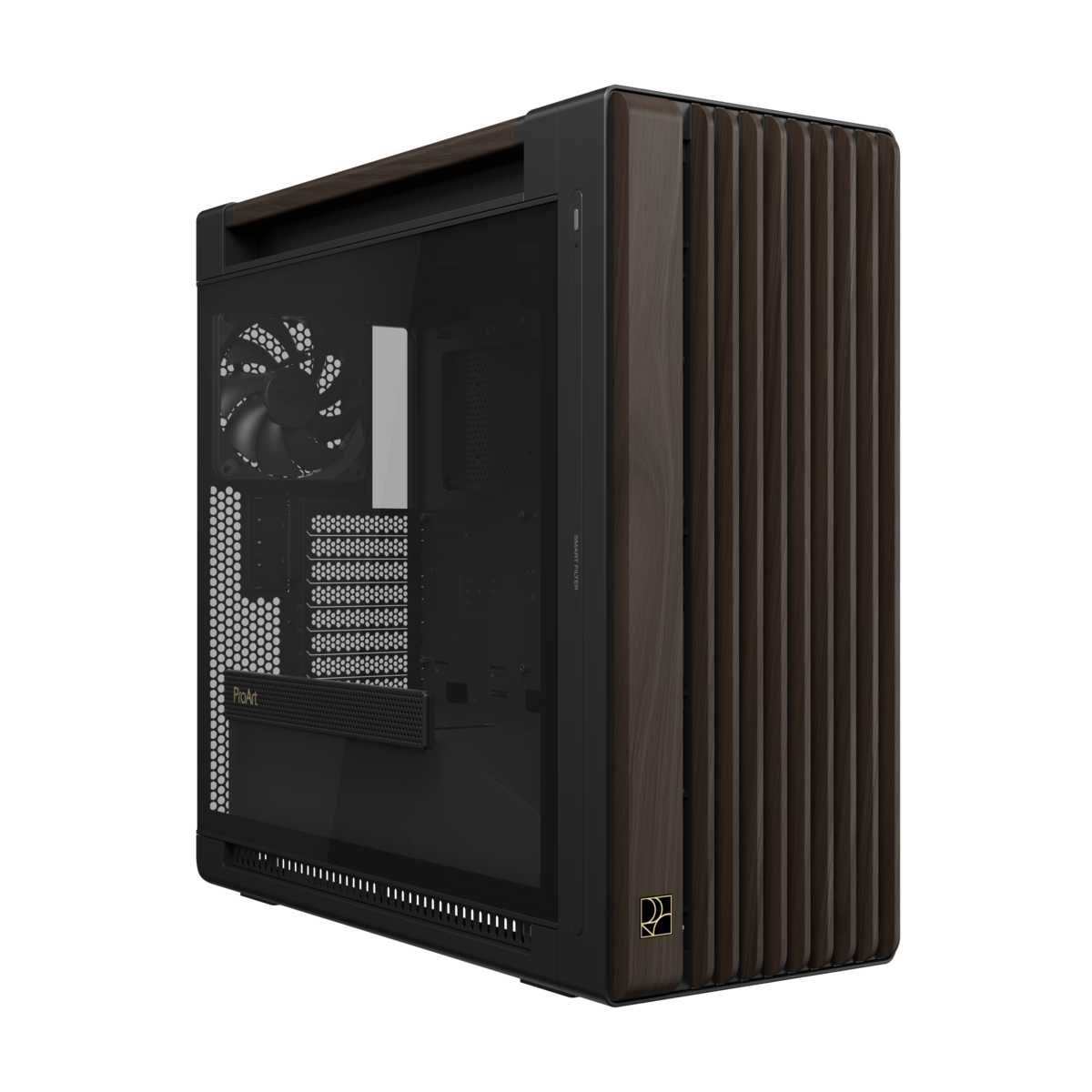 Bild von ASUS ProArt PA602 Walnut Wood TG PWM Black | PC-Gehäuse