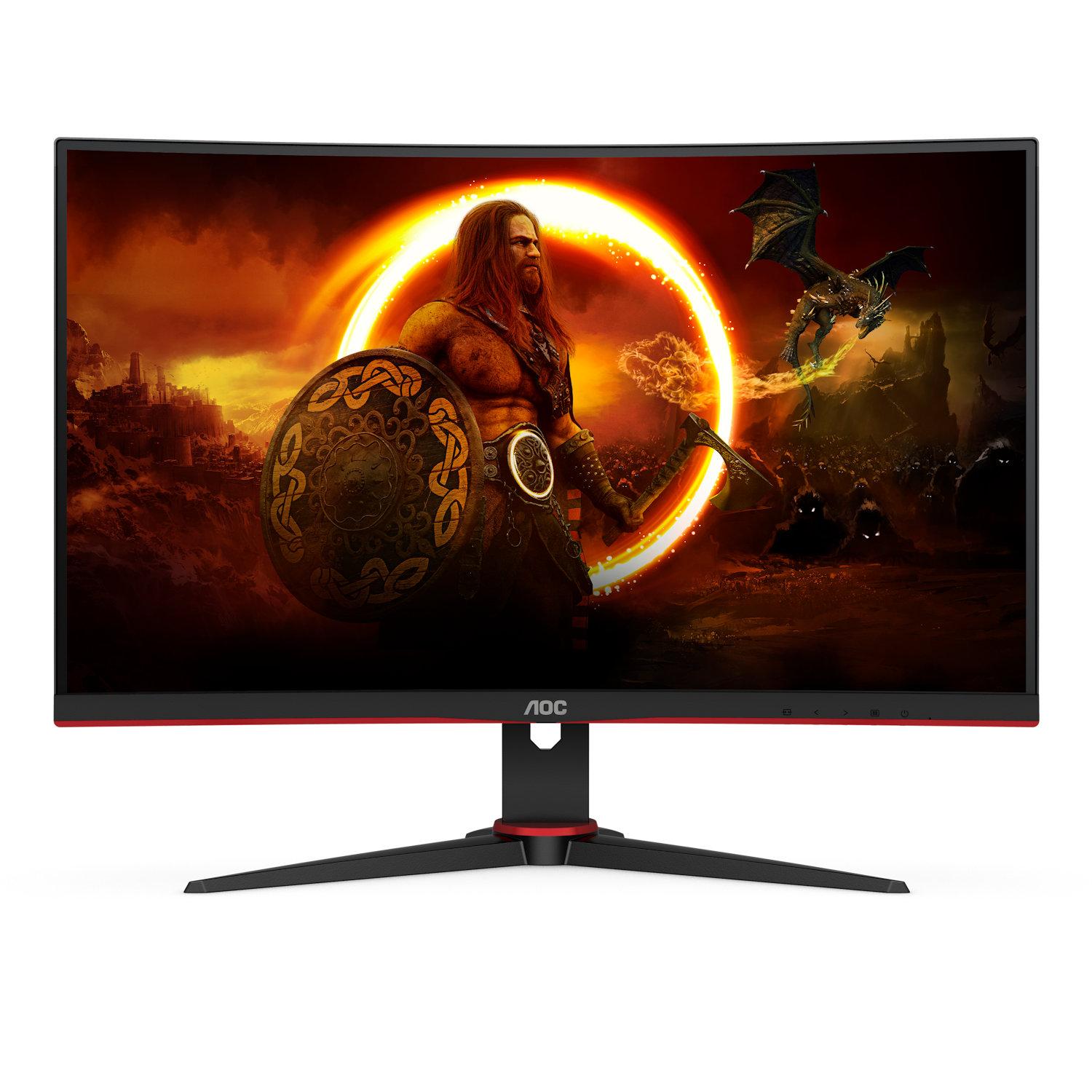 Bild von AOC Gaming C27G2E - 27 Zoll Full HD Curved Monitor, 165 Hz, 1 ms GtG, FreeSync Premium (1920x1080, VGA, HDMI, DisplayPort) schwarz-rot