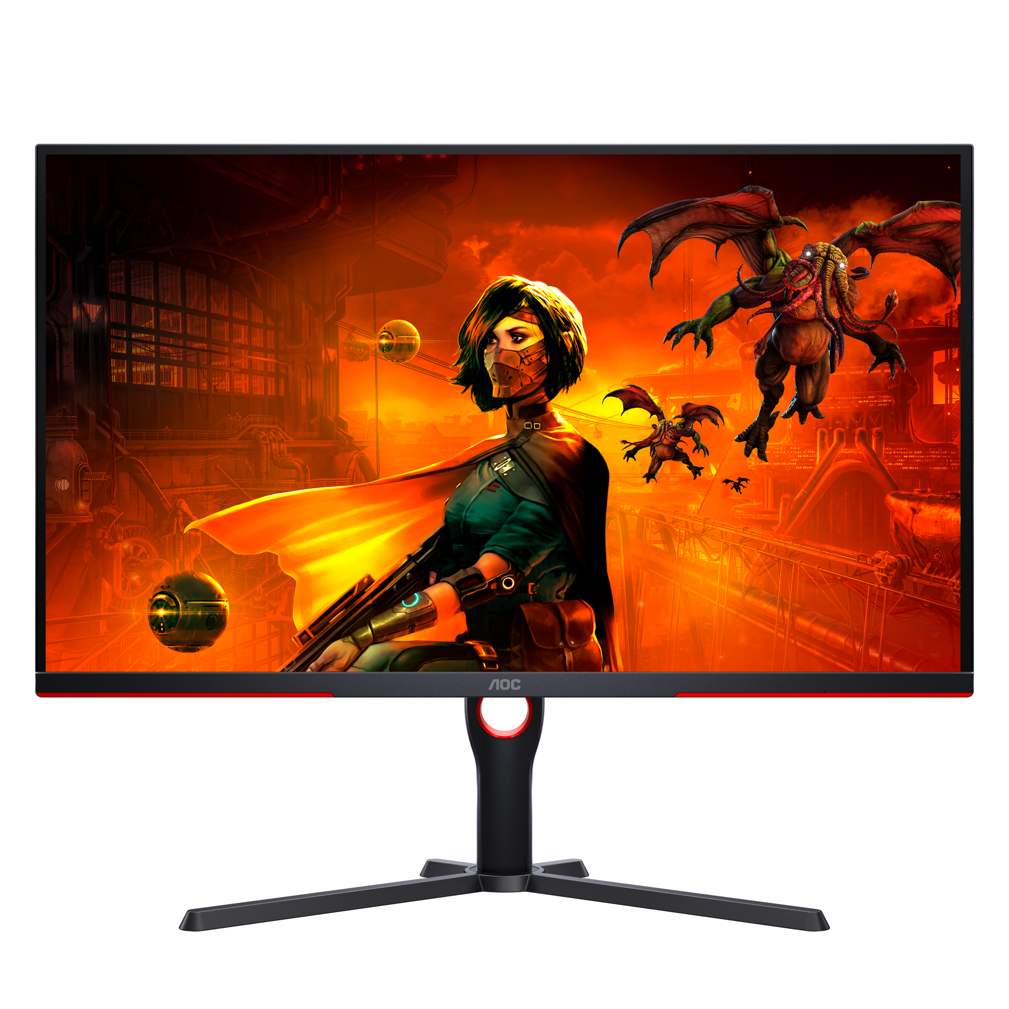 Bild von AOC Gaming U32G3X 32 Zoll UHD Monitor, 144 Hz, FreeSync Pre., G-Sync comp., HDR400 (3840x2160, 1ms GtG, HDMI 2.1, DisplayPort) schwarz-rot