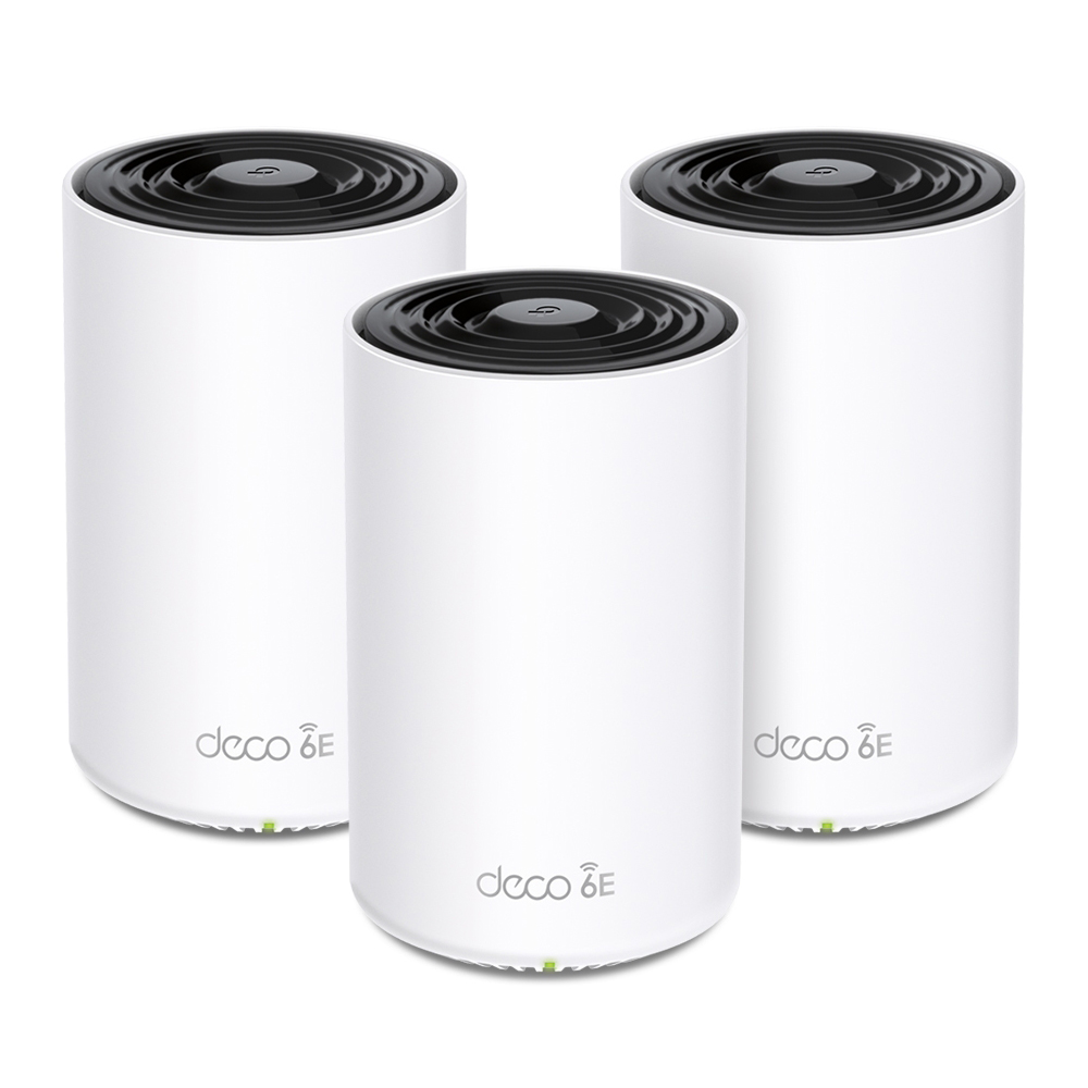 Bild von TP-Link Deco XE75 WiFi 6E Mesh System, 3er Set AXE5400 Tri-Band, 3x Gb LAN/WAN (pro Einheit)