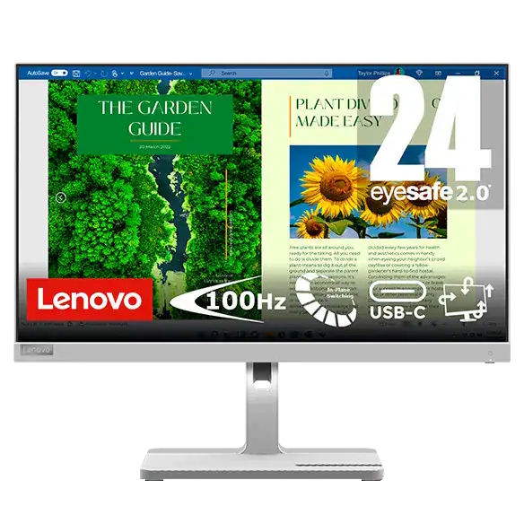 Bild von Lenovo L24m-40 Business Monitor - IPS, 100Hz, USB-C Dock PowerDelivery 75Watt, Höhenverstellung 150mm