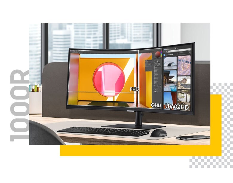 Samsung S34C652UAU Office Monitor - Curved, USB-C_2