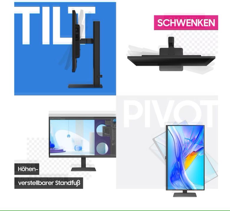 Samsung S32D600UAU Office Monitor - QHD, Höhenverstellung, USB-C_8