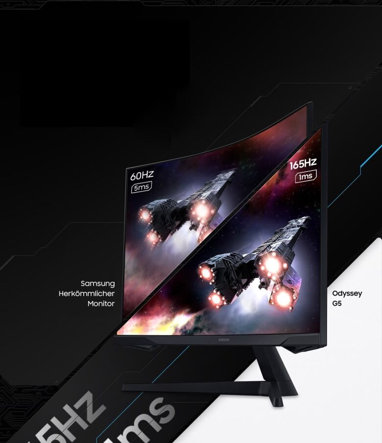 Samsung S32CG554EU Gaming Monitor - Curved, WQHD, 165Hz, 1ms_4