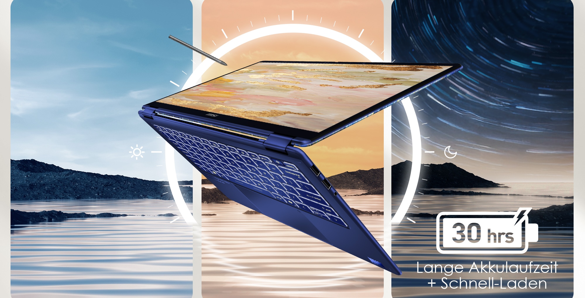 MSI Prestige 14 Flip AI+ Vincent van Gogh - Starry Night Rhône_4